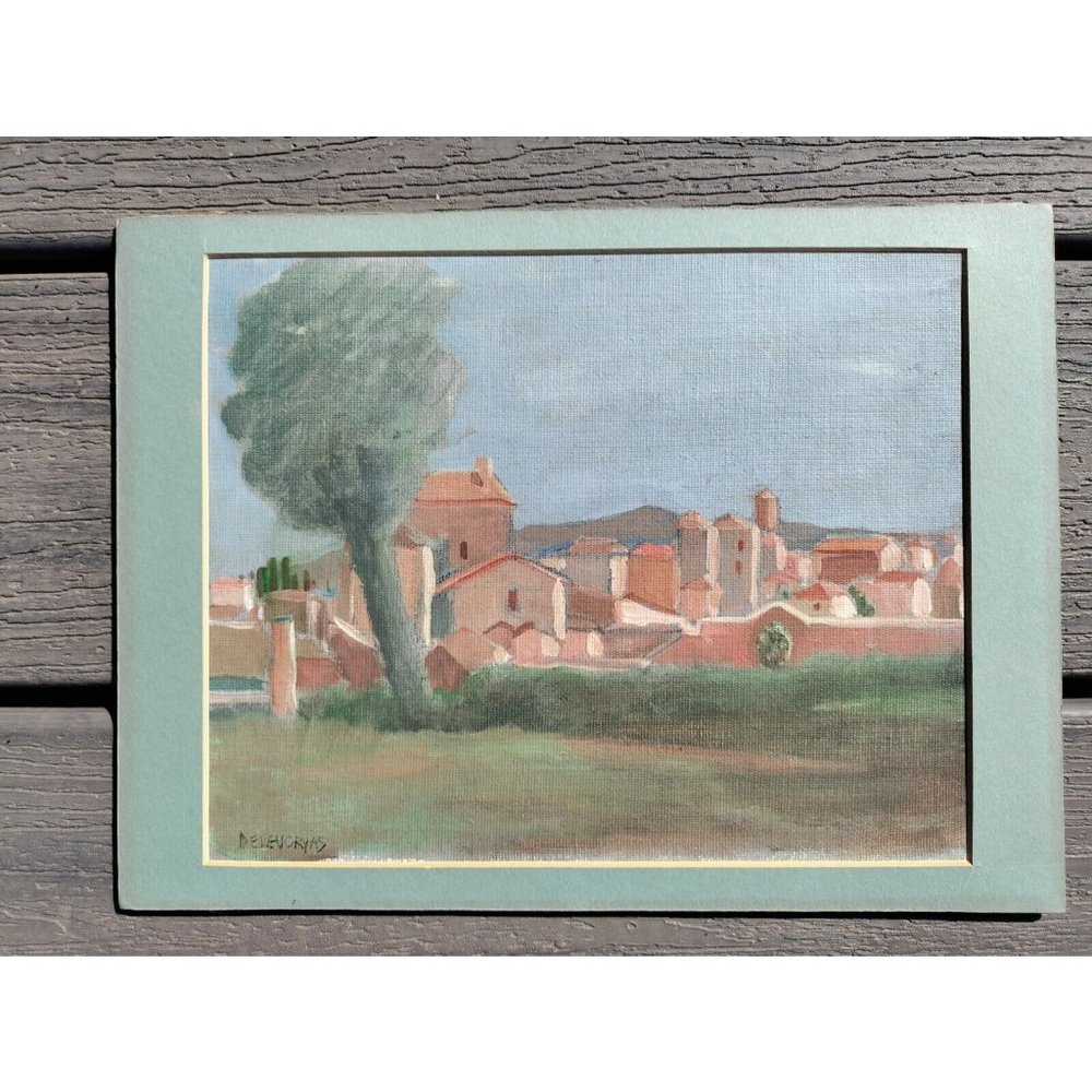 Lillian Delevoryas ~"Study from Corot" 1995 Signed Matt 9"x 12"  Oil Painting